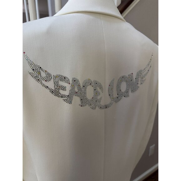 Zadig&Voltaire Women's Back Letter Wings Pressed Diamond Simple Jacquard Blazer - Picture 11 of 12